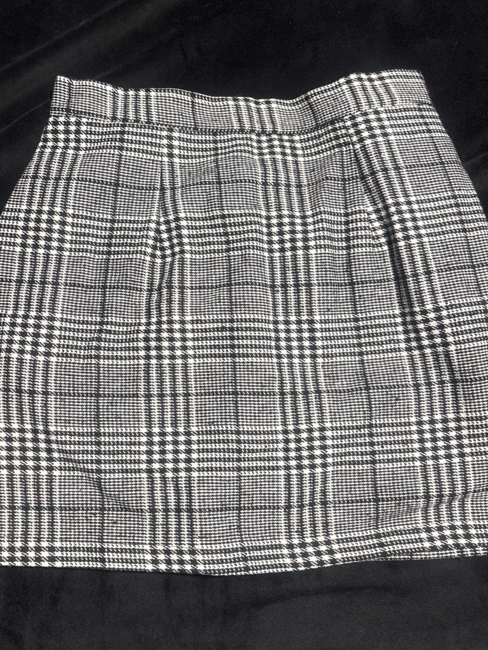 Classic Black & White Plaid Mini Skirt